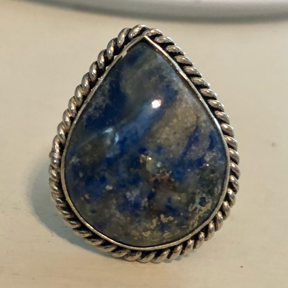 Size 7 Tear Drop Sodalite Stone and SterlingSilver - Picture 7 of 10